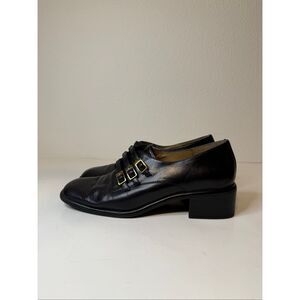 Vintage Naturalizer Black Gold Buckle Shoes Size 7